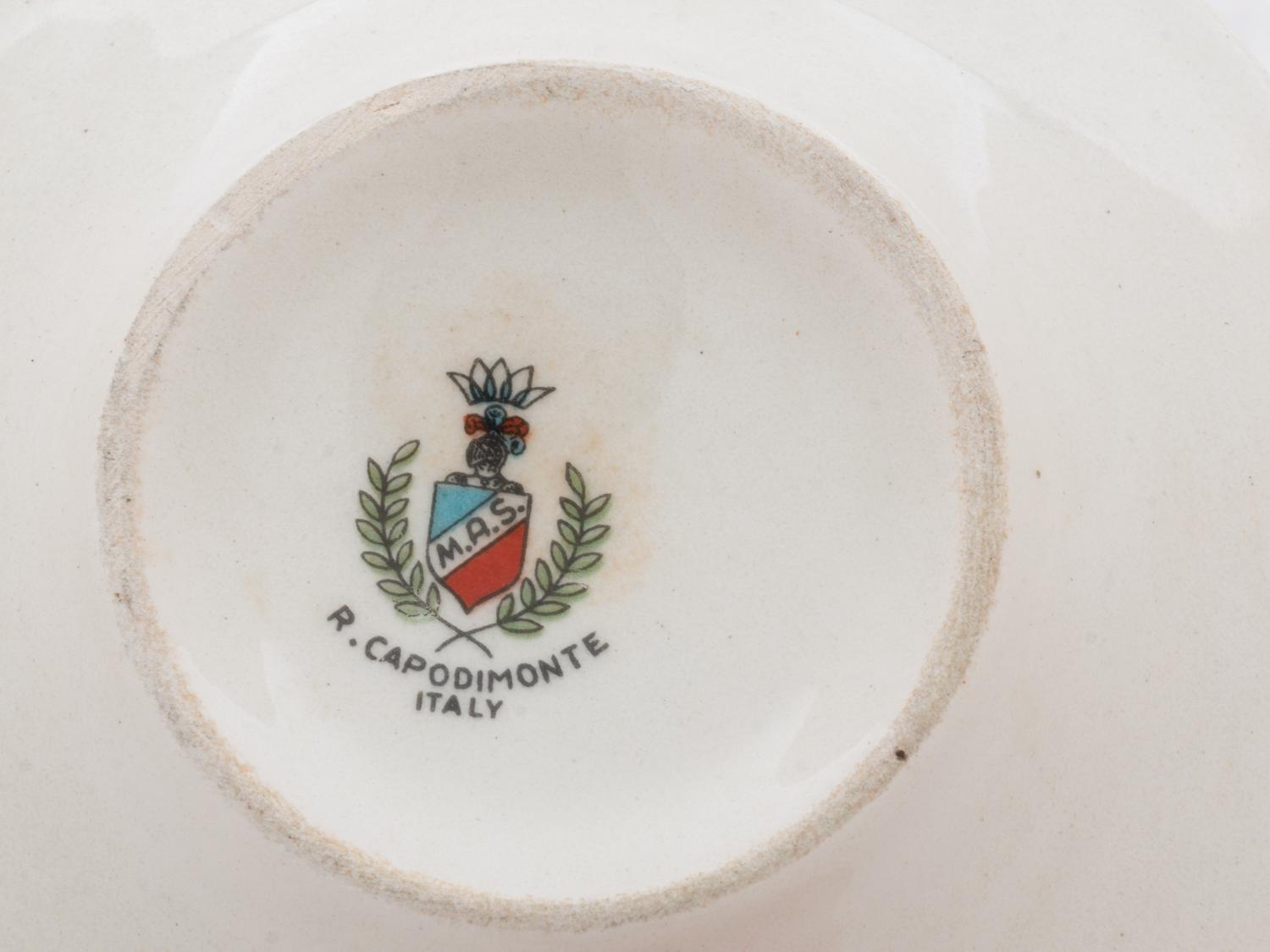 A Capodimonte Porcelain Demitasse Tea Service with Undertray