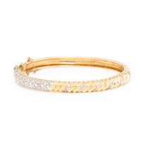 Three Yellow Gold and Diamond Bangle Bracelets