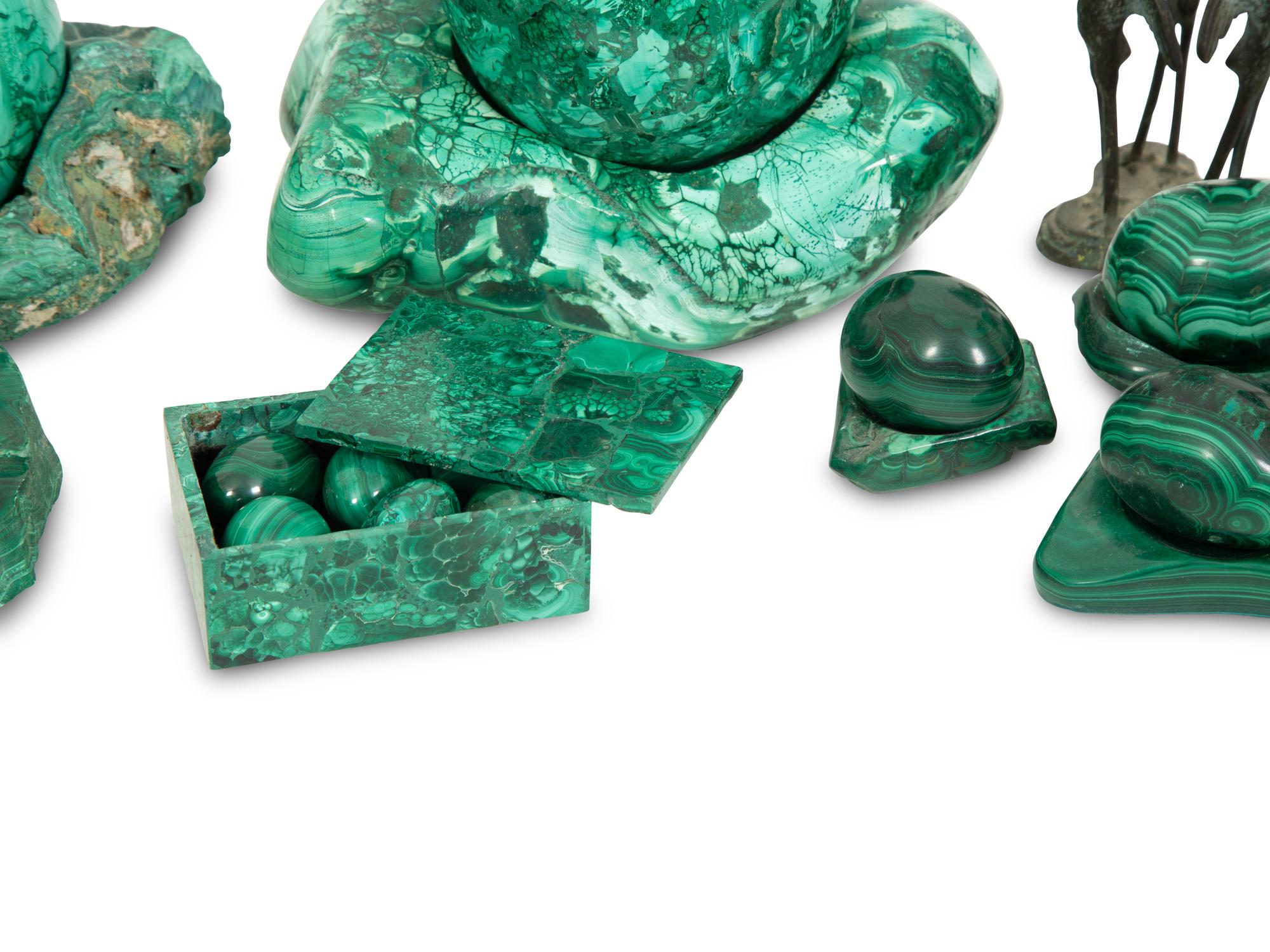 A Collection of Malachite Objets