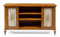 A Regency Style Mahogany Console Cabinet Height 34 x width 60 1/2 x depth 16 1/4 inches. — BAKER, 20TH CENTURY