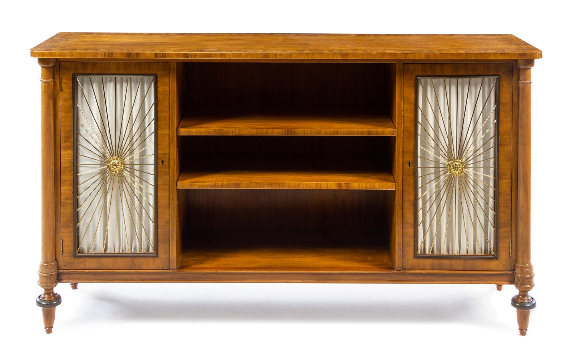 A Regency Style Mahogany Console Cabinet Height 34 x width 60 1/2 x depth 16 1/4 inches. — BAKER, 20TH CENTURY