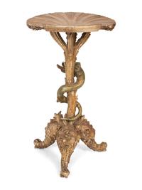 A Venetian Style Carved 'Grotto' Side Table