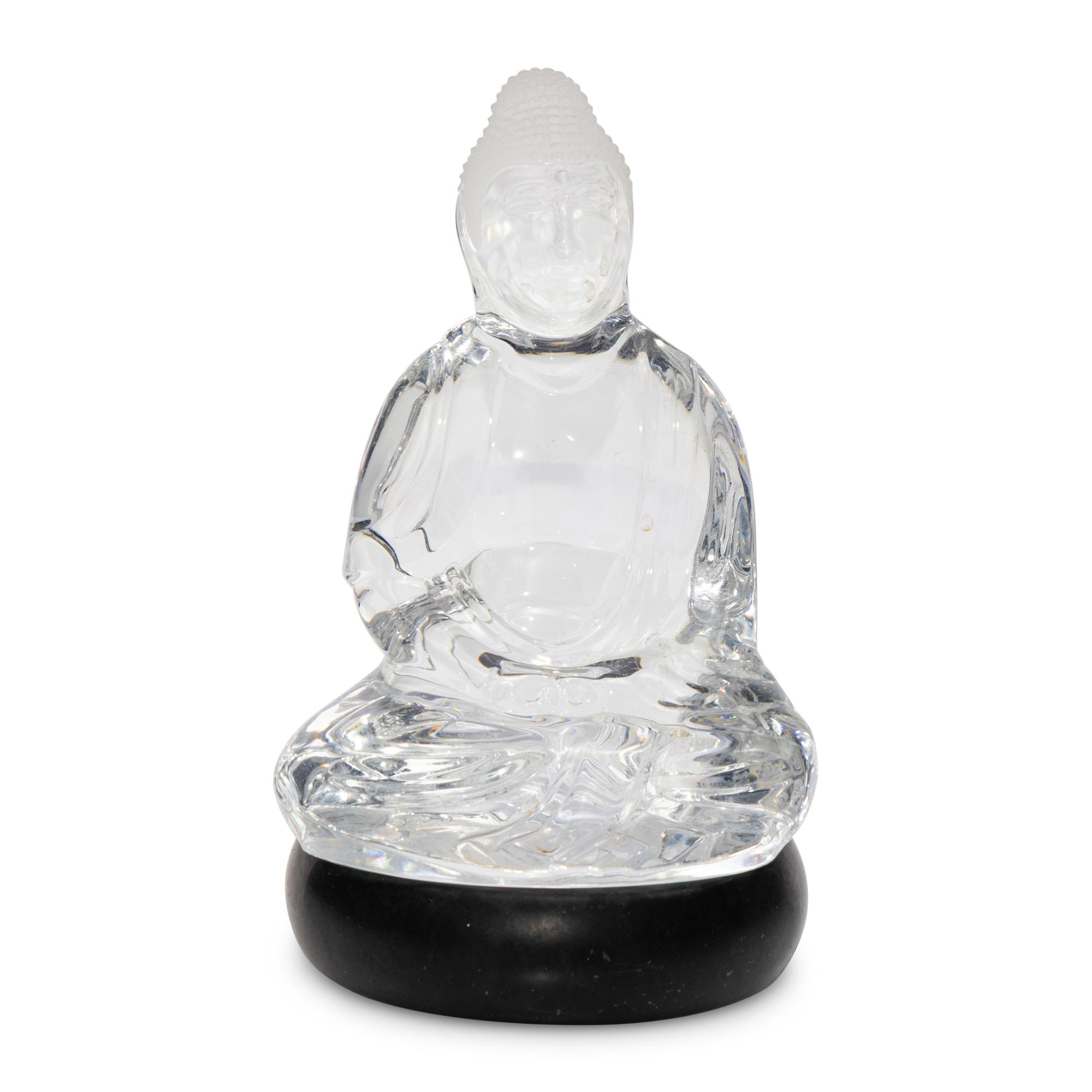 A Baccarat Glass Buddha Figure