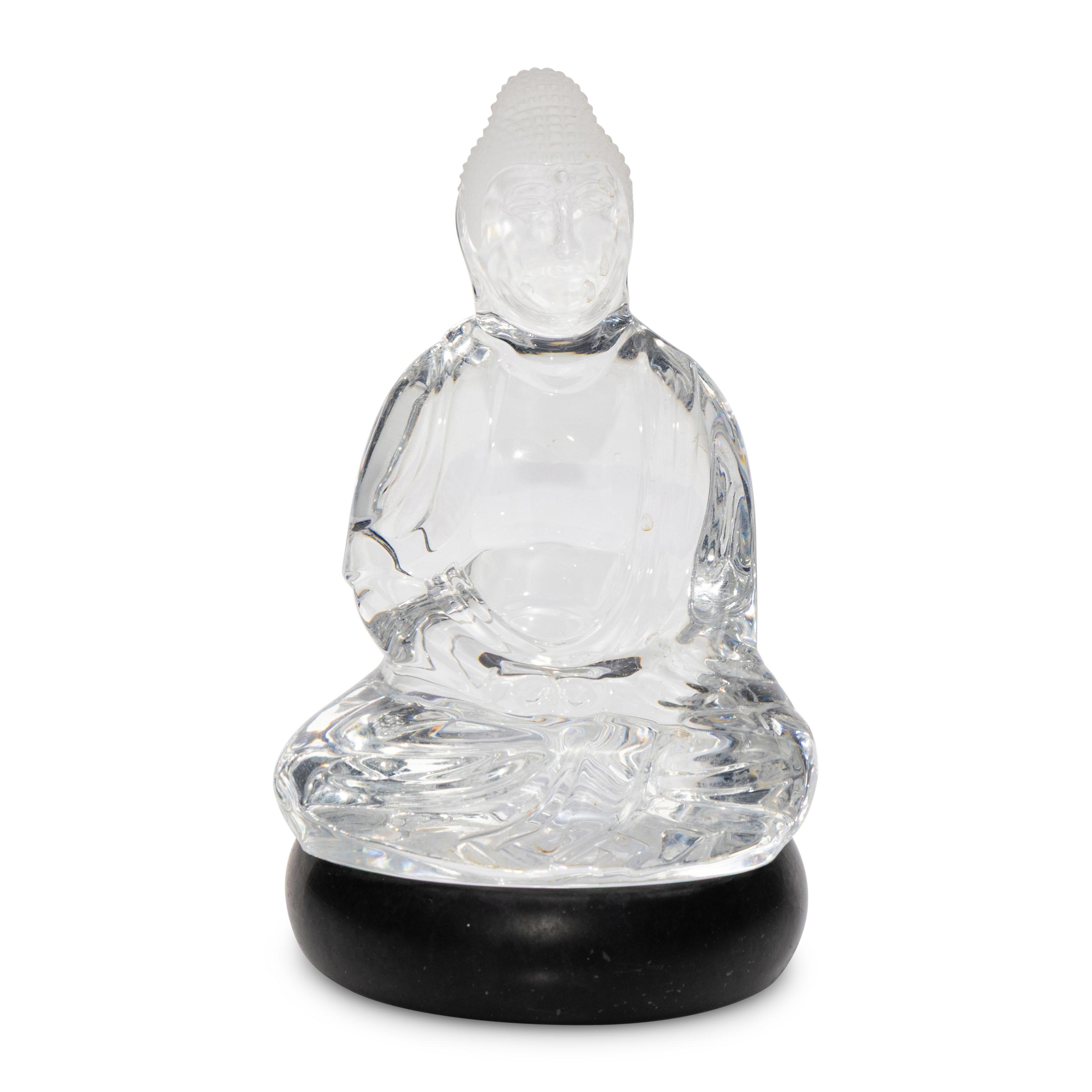A Baccarat Glass Buddha Figure