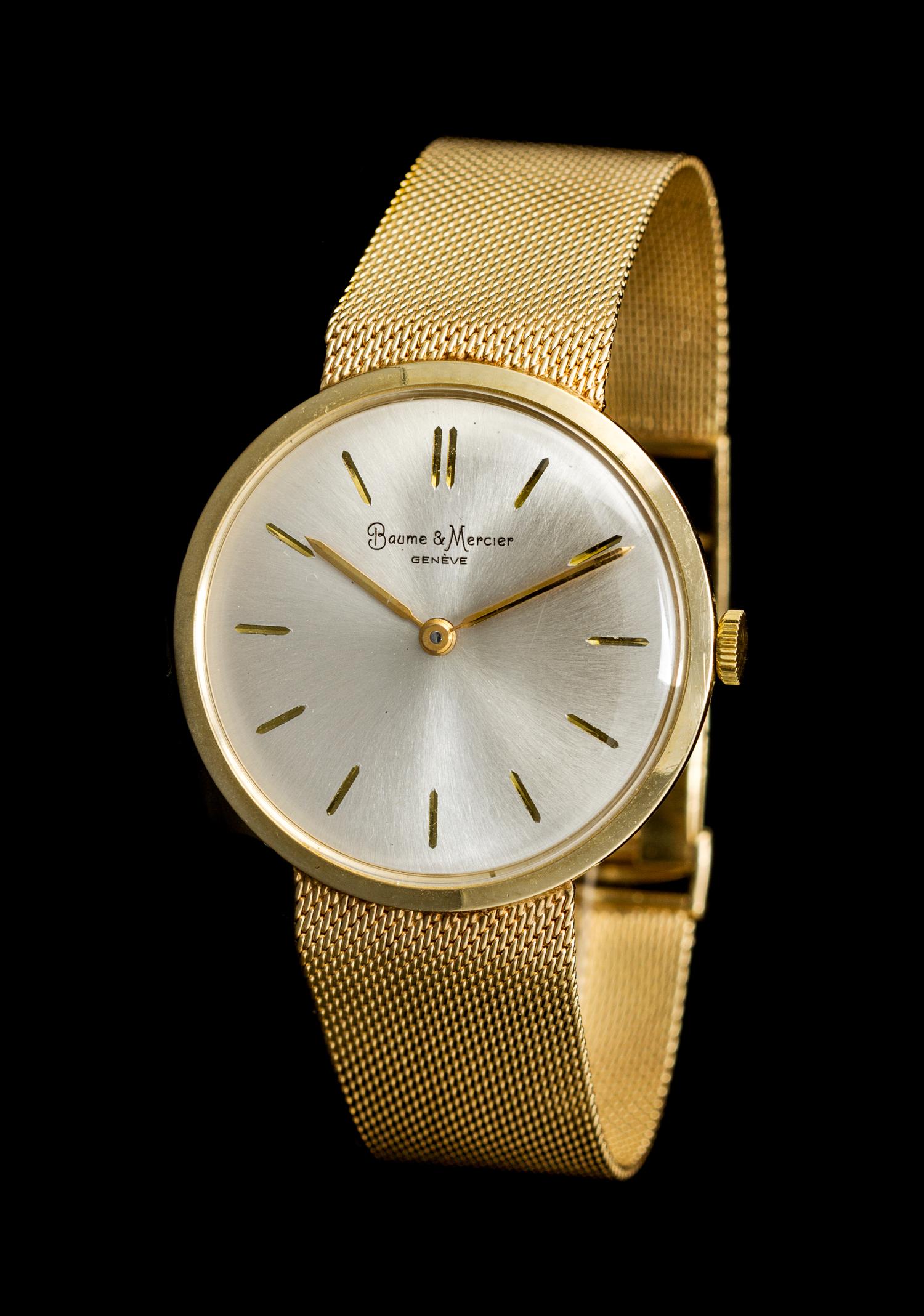 A 14 Karat Yellow Gold Wristwatch, Baume & Mercier,
