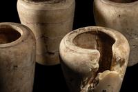 Four Egyptian Alabaster Canopic Jars