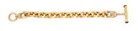 A 14 Karat Yellow Gold, Amethyst and Carnelian Link Bracelet, 28.10 dwts.