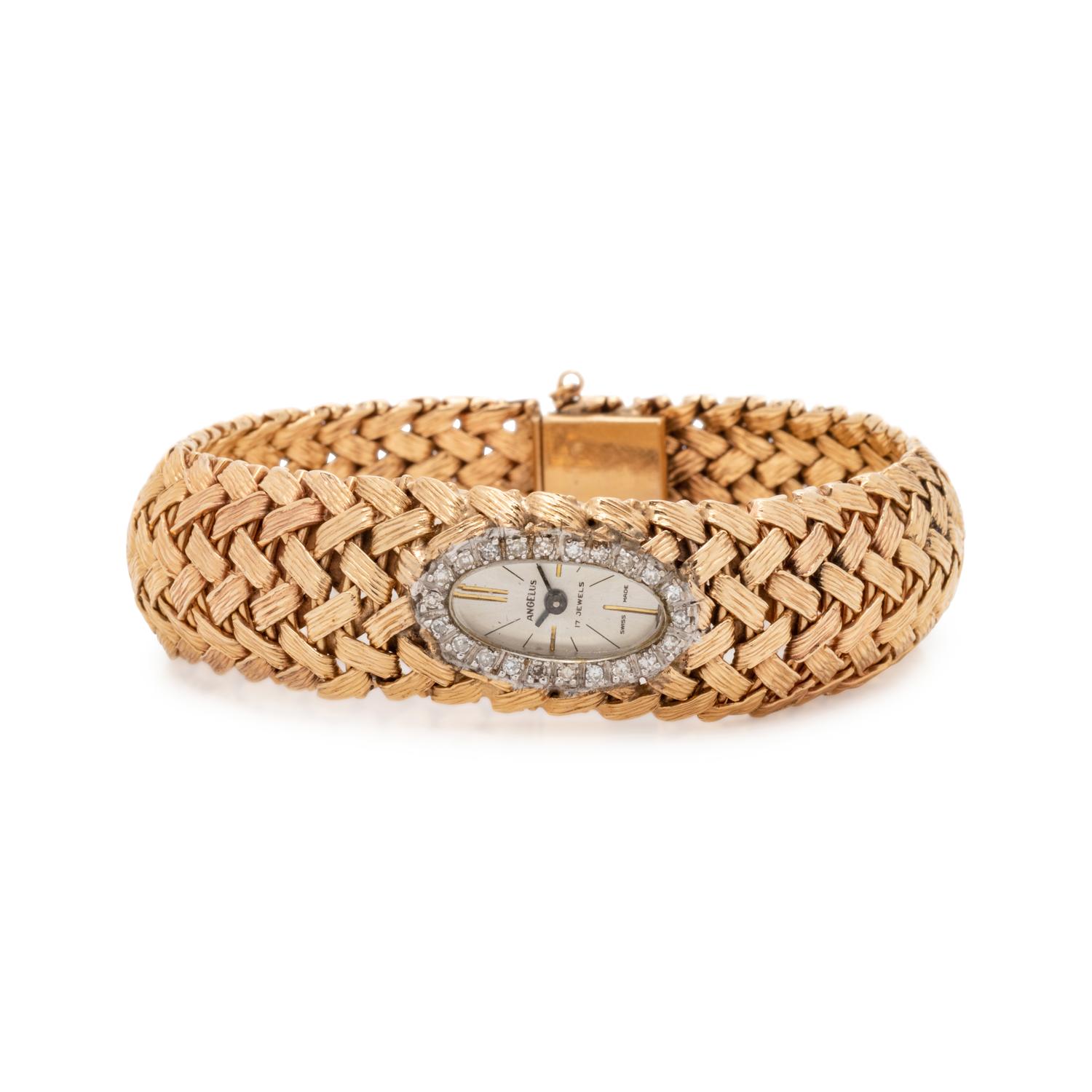 14K YELLOW GOLD AND DIAMOND WRISTWATCH