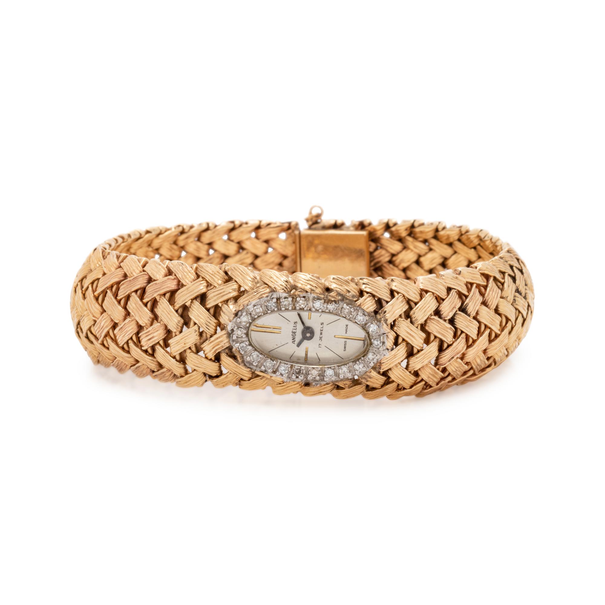 14K YELLOW GOLD AND DIAMOND WRISTWATCH