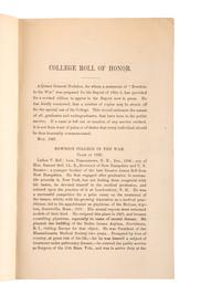 [CHAMBERLAIN, Joshua Lawrence (1828-1914)]. 1858 Bowdoin College yearbook with signatures and photographs of Joseph S. CHAMBERLAIN, Alpheus S. PACKARD, and others. [ With :] Bowdoin in the War. SIGNED by Chamberlain.