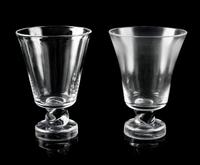 A Pair of Steuben Glass Vases Height 10 1/4 inches.