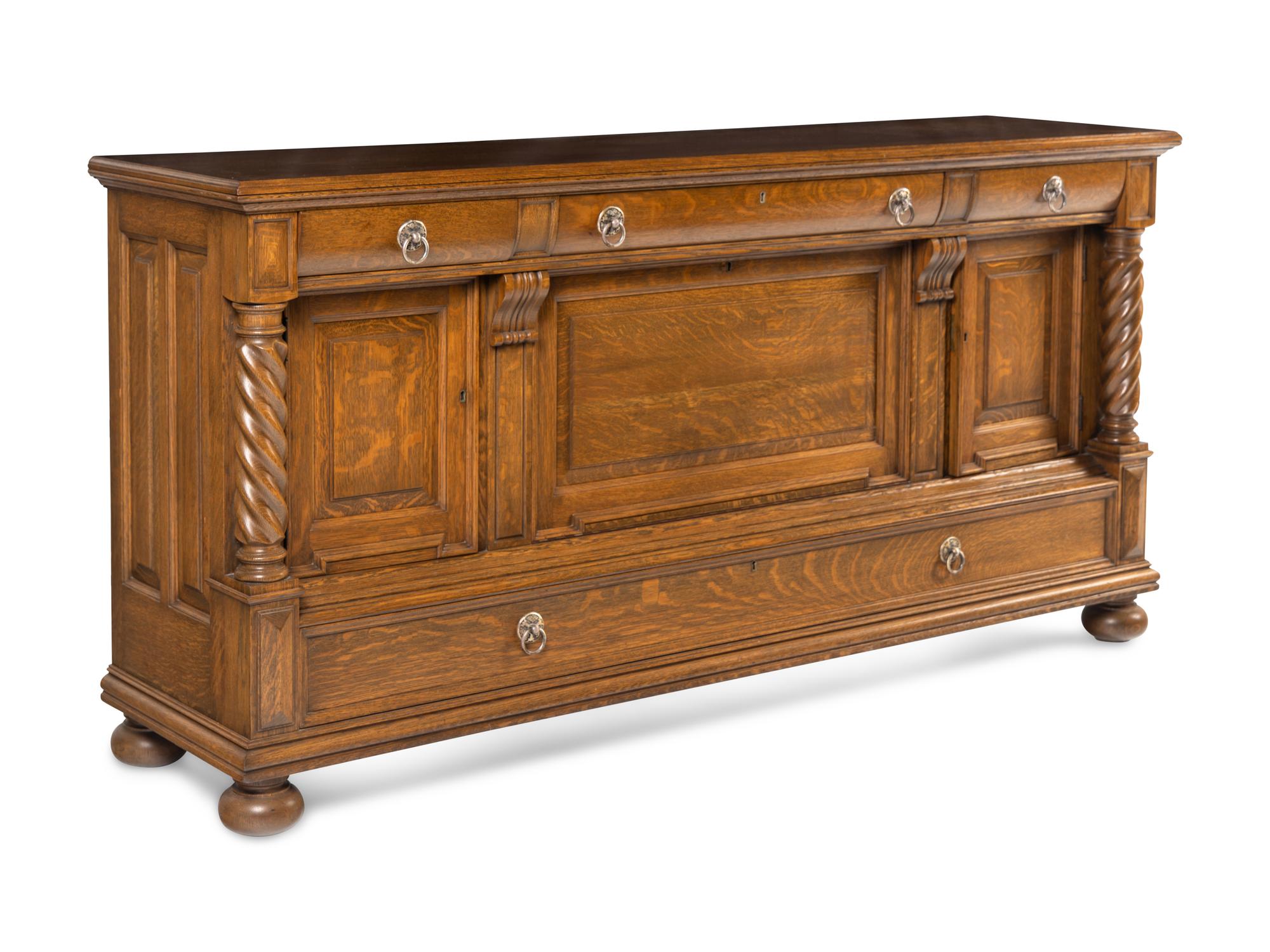 A Renaissance Revival Oak Serving Cabinet