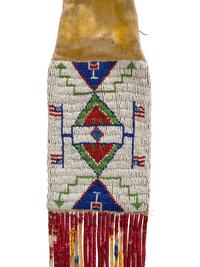 Sioux Beaded Hide Tobacco Bag, with American Flags