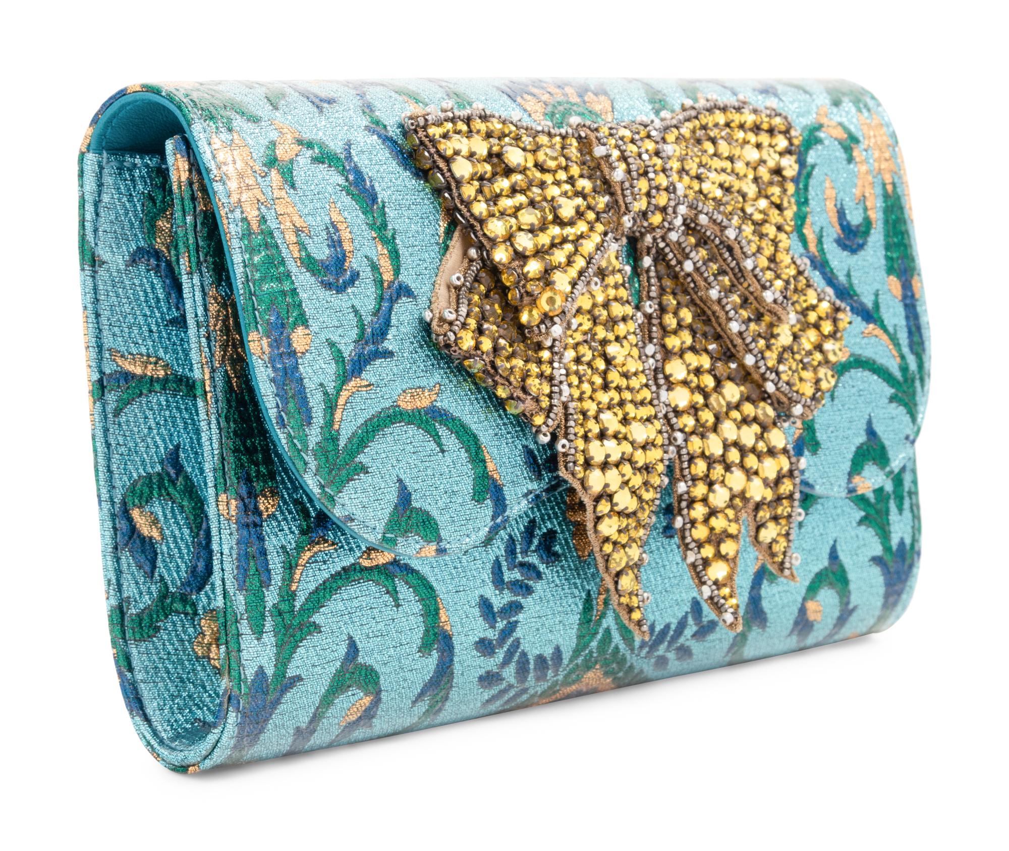 Gucci Brocade Broadway Clutch Bag with Bow