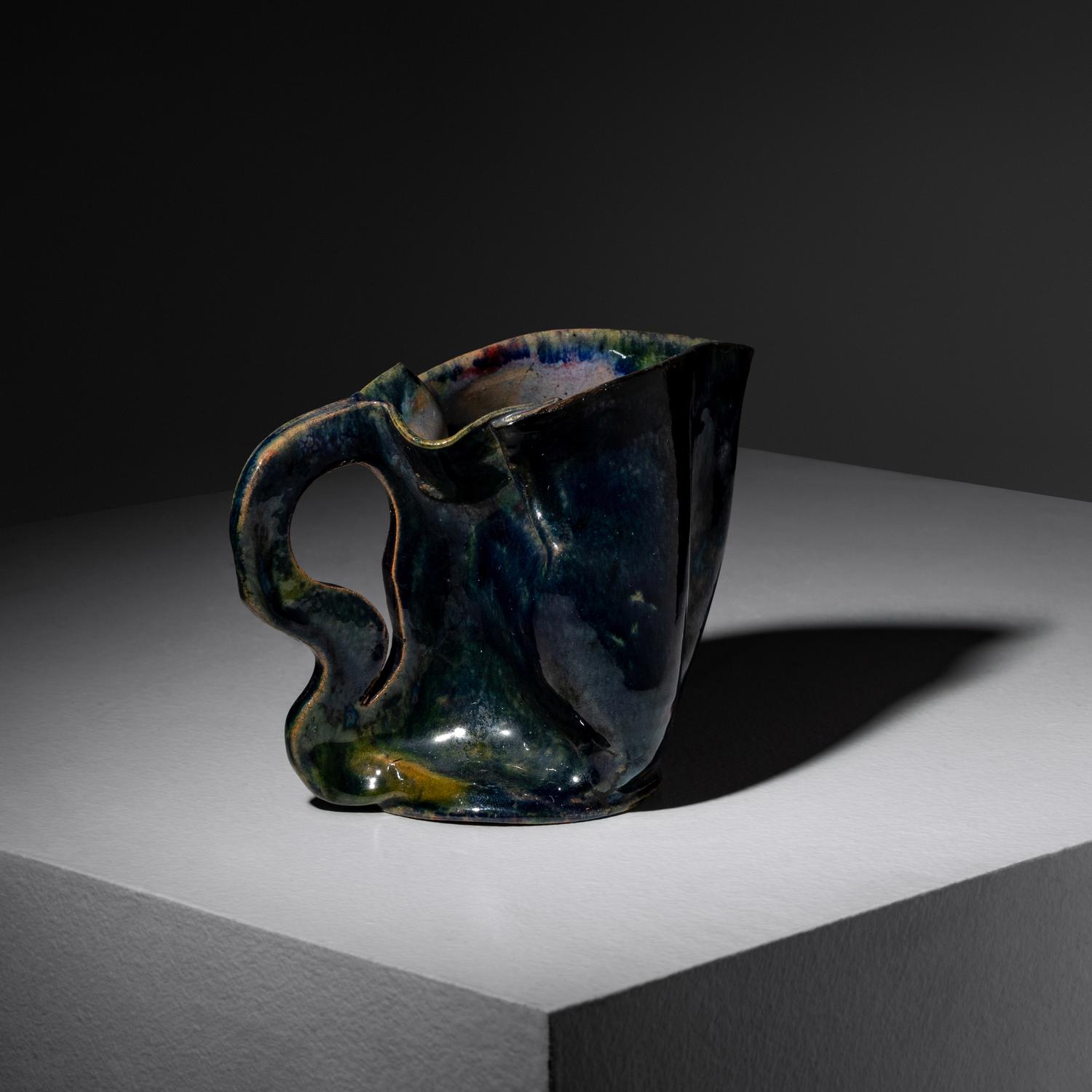 Folded Pitcher with cut handle, c.1895-1896 Biloxi, Mississippi, USA