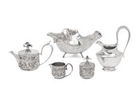 A Collection of Castor Cooper Pewter Stemware