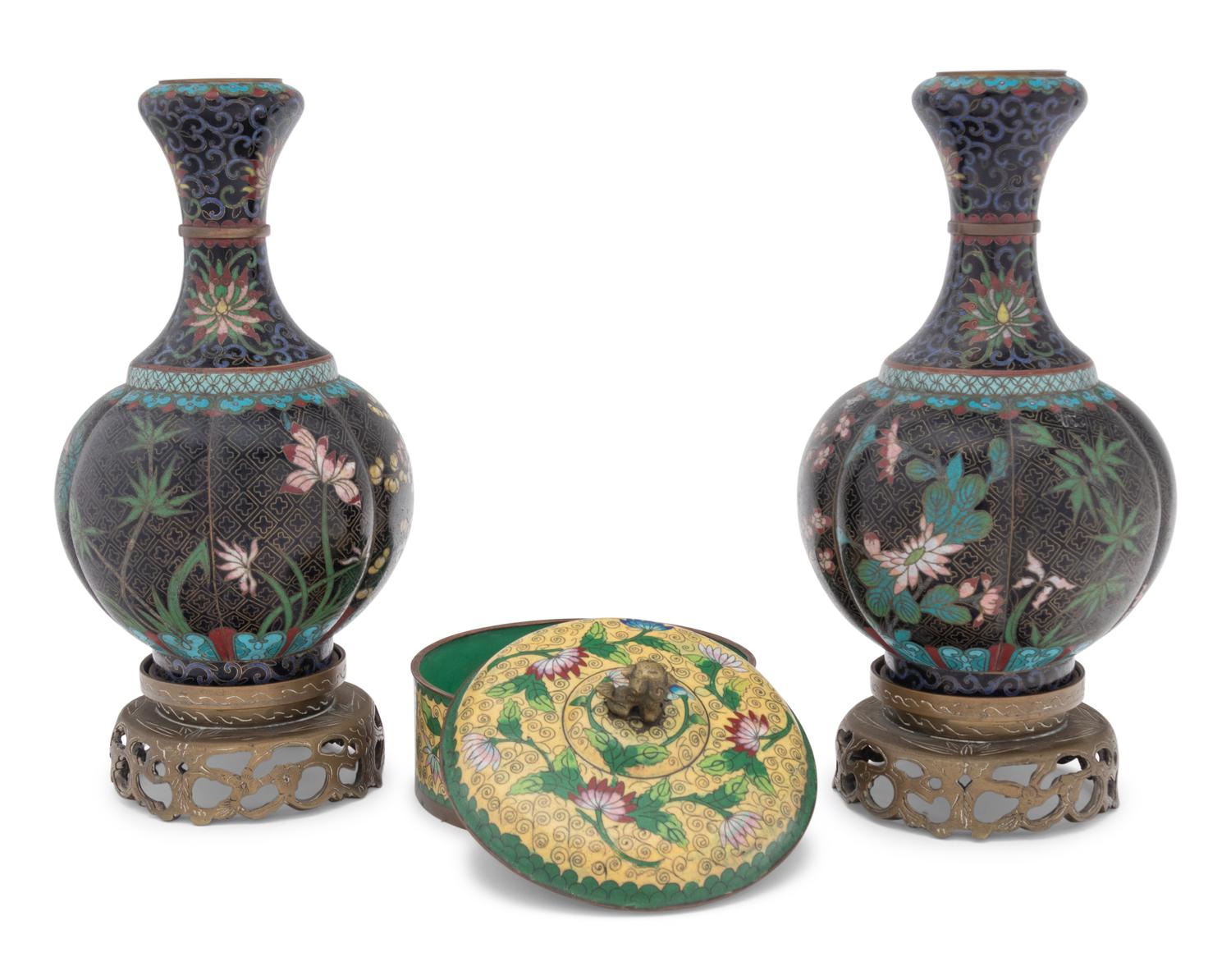Three Chinese Cloisonné Vessels