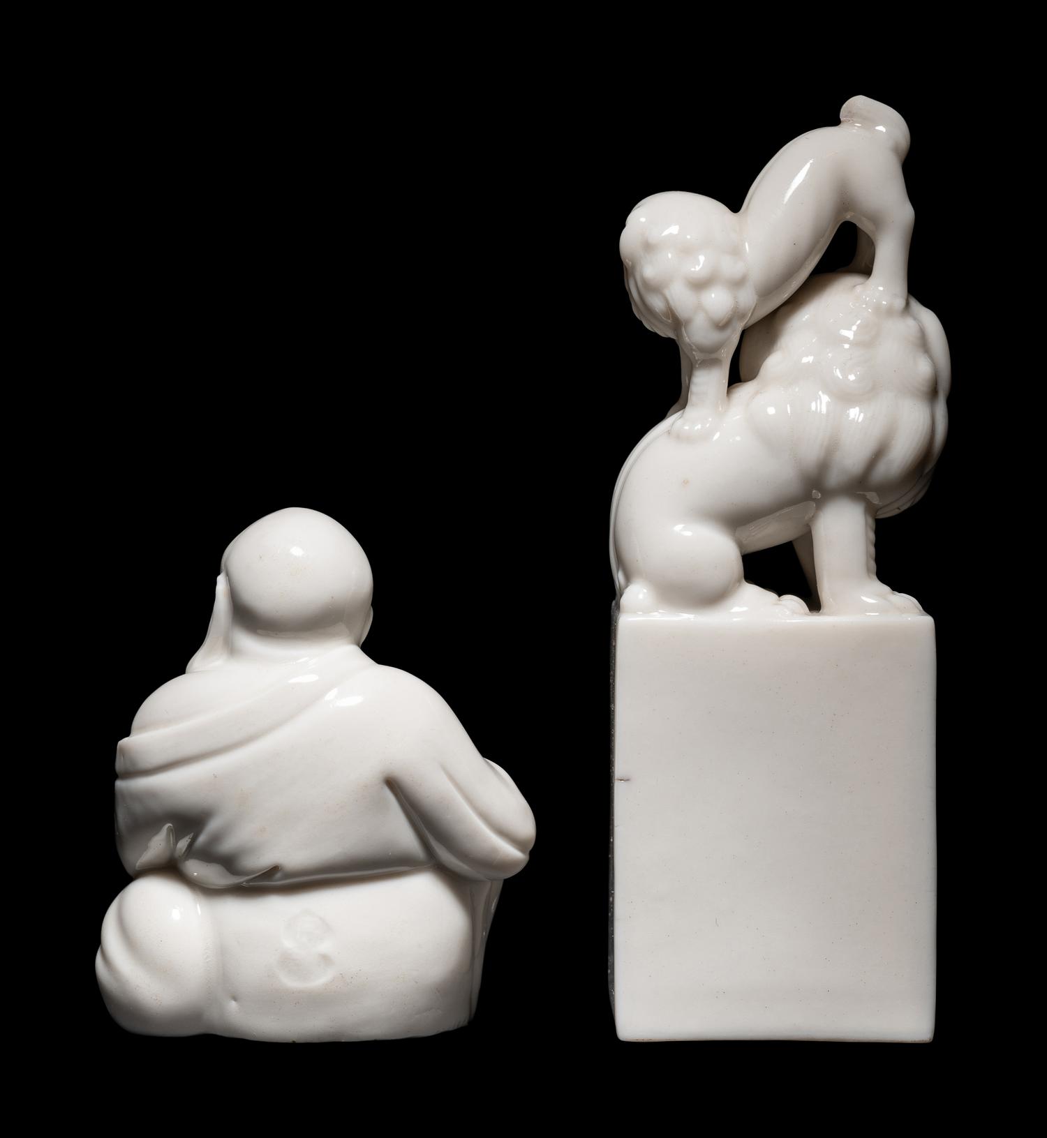 Two Chinese Blanc-de-Chine Porcelain Articles