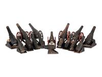 Sixteen Cast Iron Toy Cannons