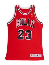 A 1996-97 Michael Jordan Chicago Bulls Game Issued Road Jersey