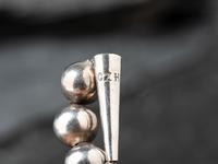 Silver Bead Necklace with Matching Stud Earrings