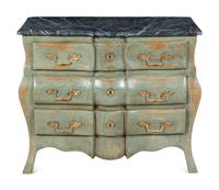 An Italian Painted Faux Marble-Top Commode