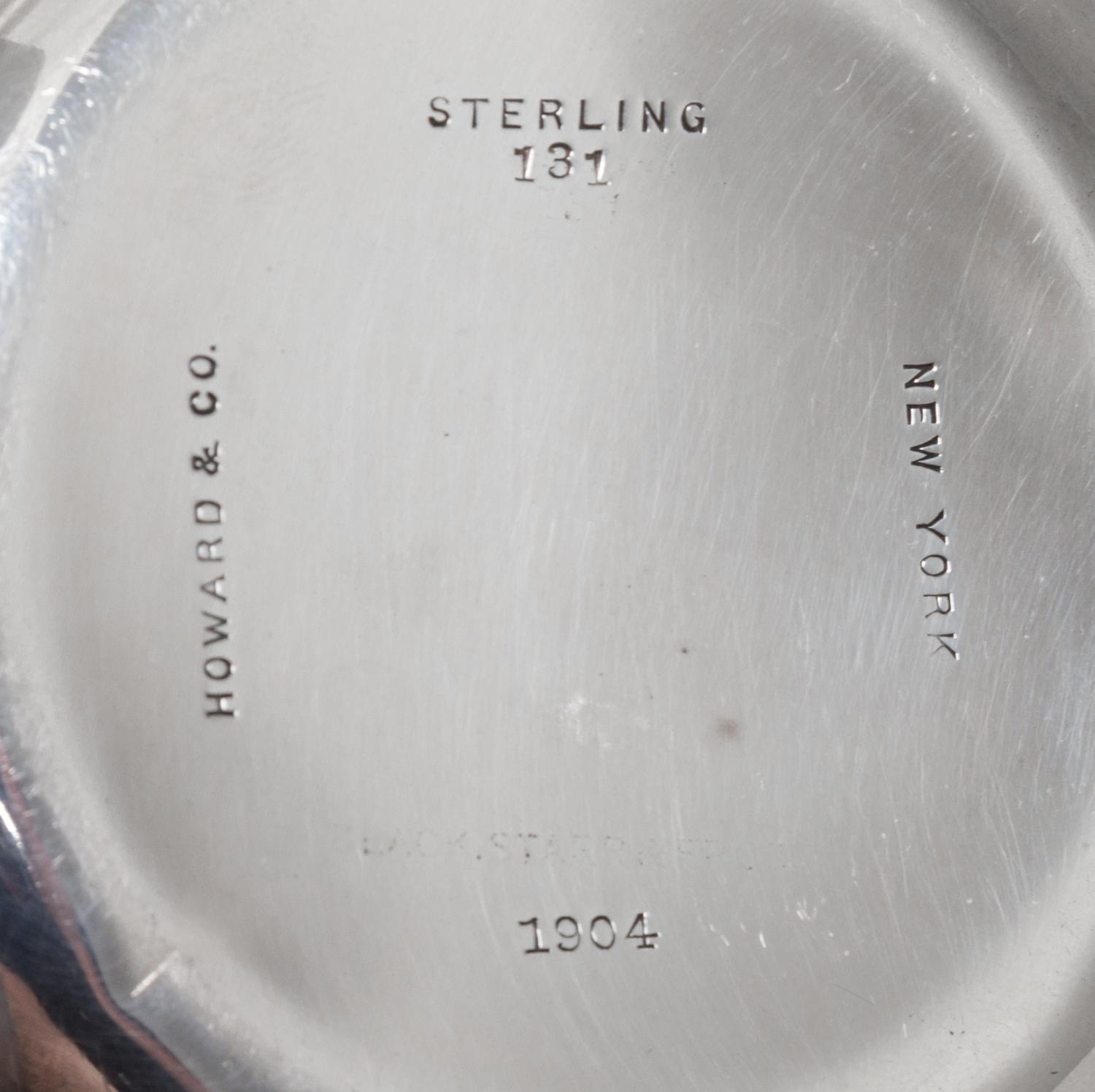 Two American Silver Boxes, Gorham and Howard & Co., 19th/20th Century, comprising an oval pin box by Gorham and a circular lidded powde