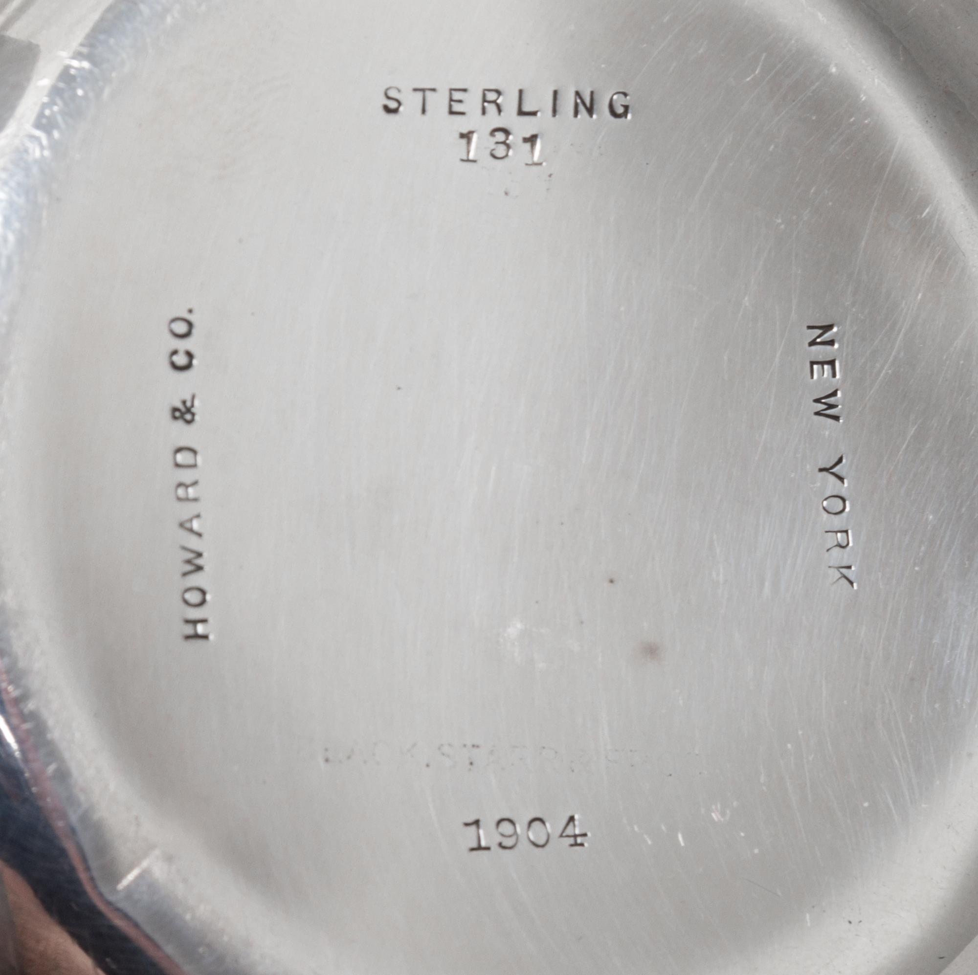 Two American Silver Boxes, Gorham and Howard & Co., 19th/20th Century, comprising an oval pin box by Gorham and a circular lidded powde