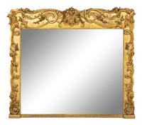 A Rococo Style Giltwood Overmantel Mirror