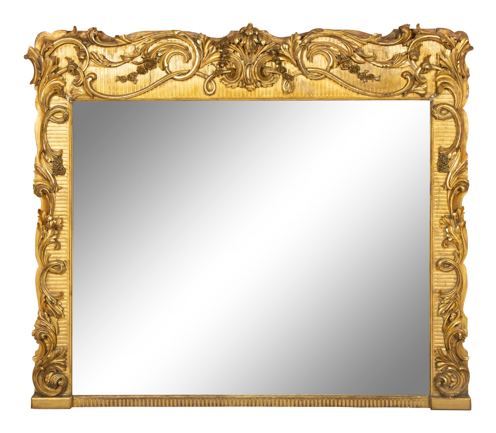 A Rococo Style Giltwood Overmantel Mirror