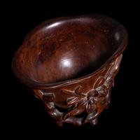 A Carved Huanghuali 'Peaches' Libation Cup