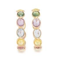 MULTICOLOR SAPPHIRE HOOP EARRINGS