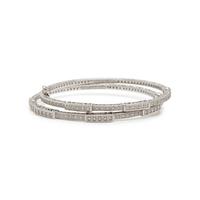 CHARIOL, PAIR OF WHITE GOLD AND DIAMOND BANGLE BRACELETS
