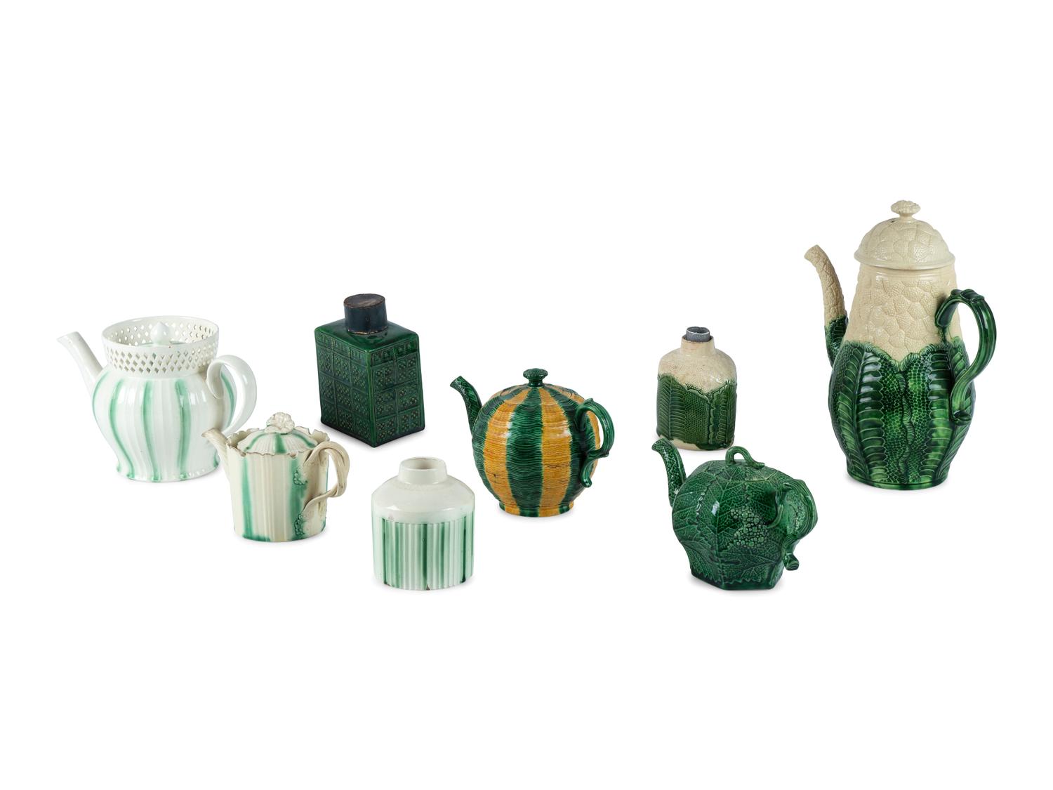 A Group of English Majolica Serving Articles