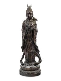 A Chinese Bronze Figure of Guanyin