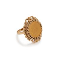 YELLOW GOLD AND COIN RING