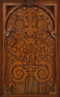 A German Carved Walnut and Marquetry Tall Case Clock