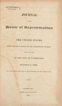 [Americana] Journal of the House of Representatives of the United States, being the first session of the Eighteenth Congress...December 1, 1823...