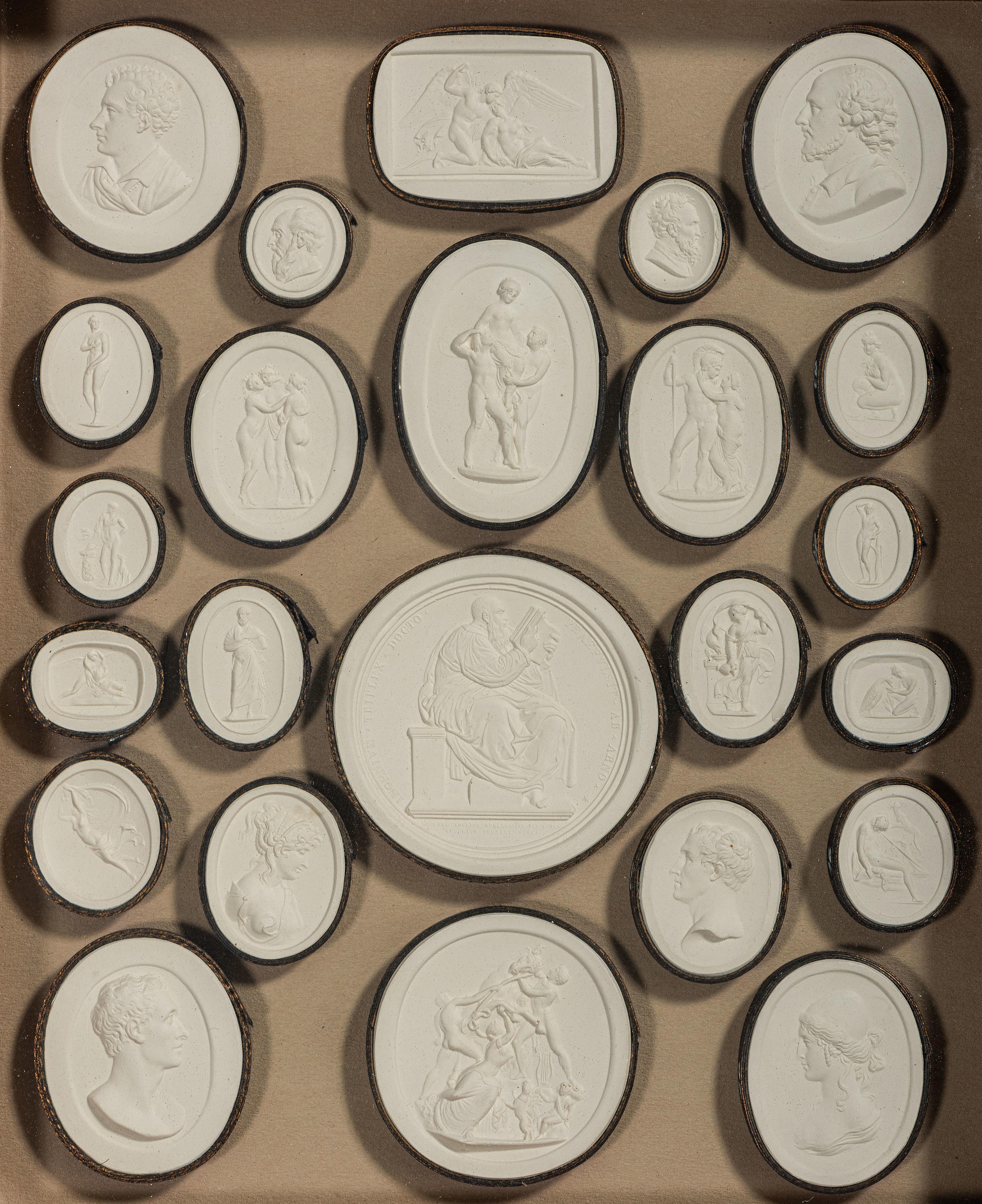 Four Framed Groups of Grand Tour Plaster Intaglios