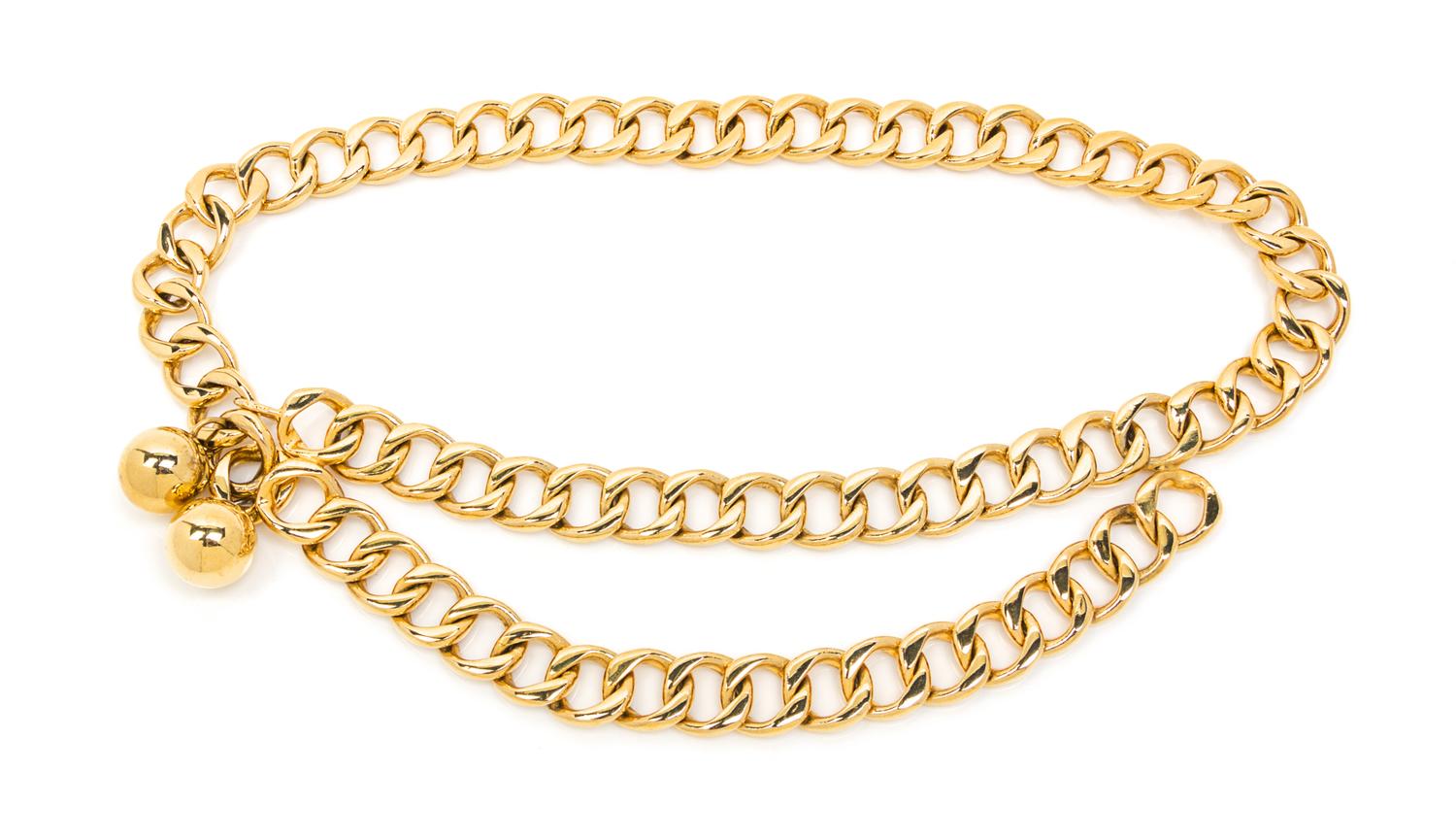 A Chanel Goldtone Chain Link Belt.
