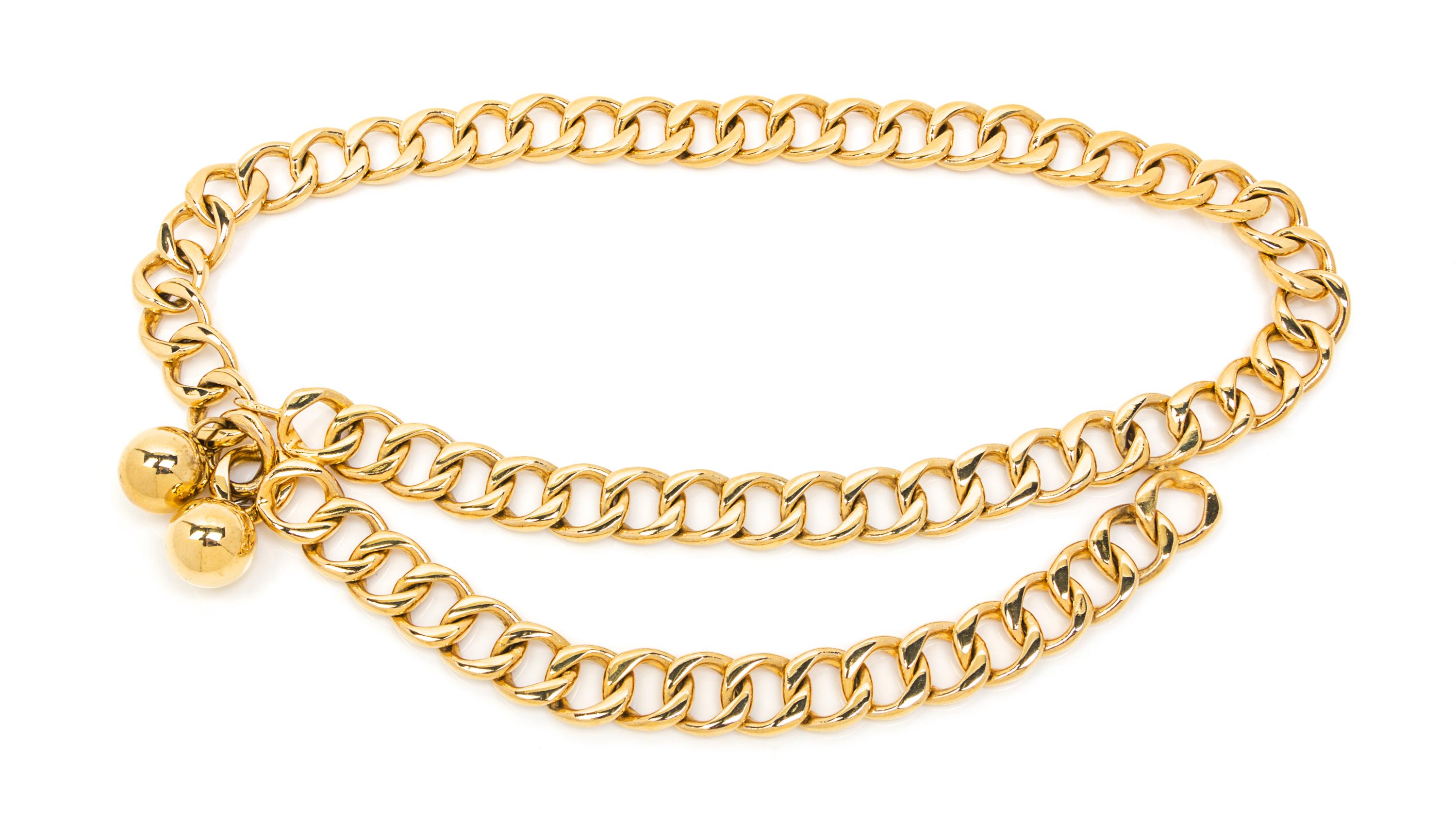 A Chanel Goldtone Chain Link Belt.