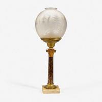 A brass, marble, and glass Astral lamp Cornelius & Co., Philadelphia, PA, circa 1840s