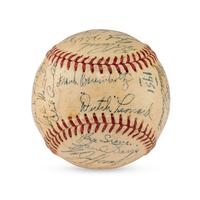 A 1951 Chicago Cubs Team Signed Autograph Baseball Featuring Frank Frisch (PSA Letter of Authenticity),
