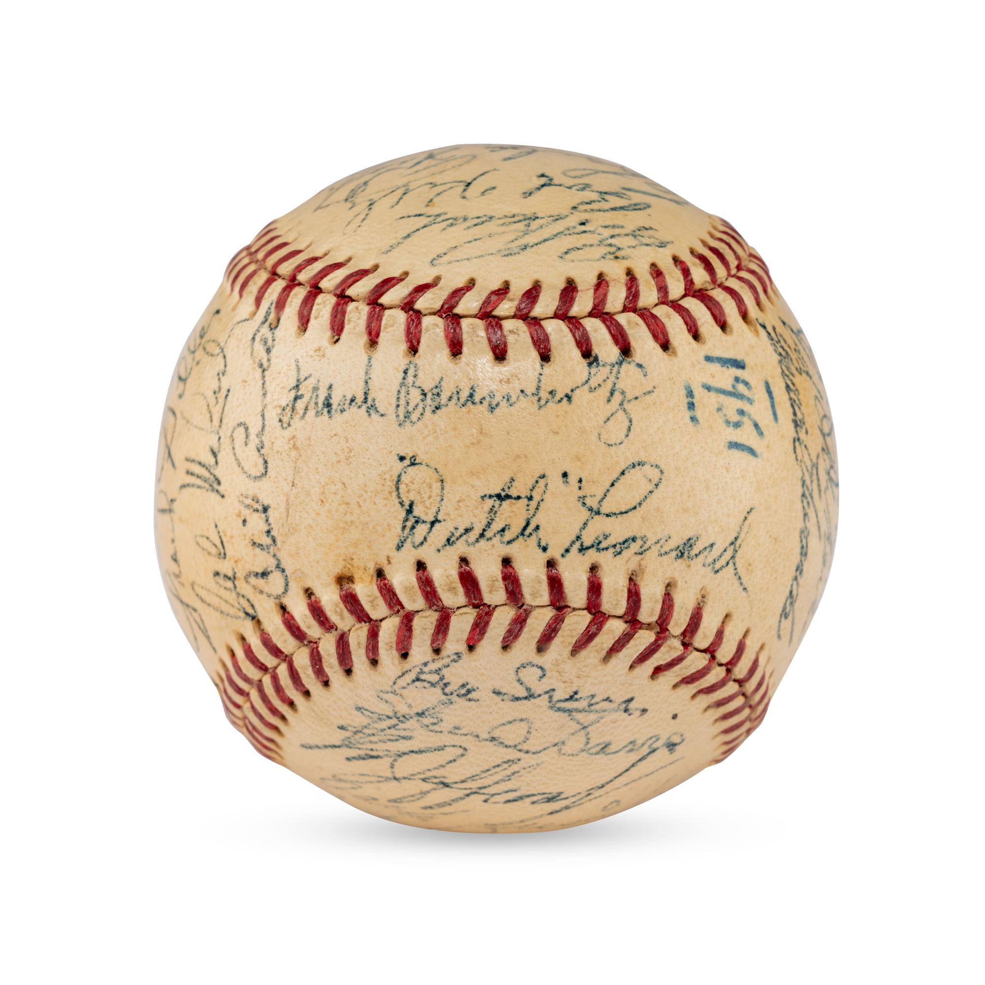 A 1951 Chicago Cubs Team Signed Autograph Baseball Featuring Frank Frisch (PSA Letter of Authenticity),