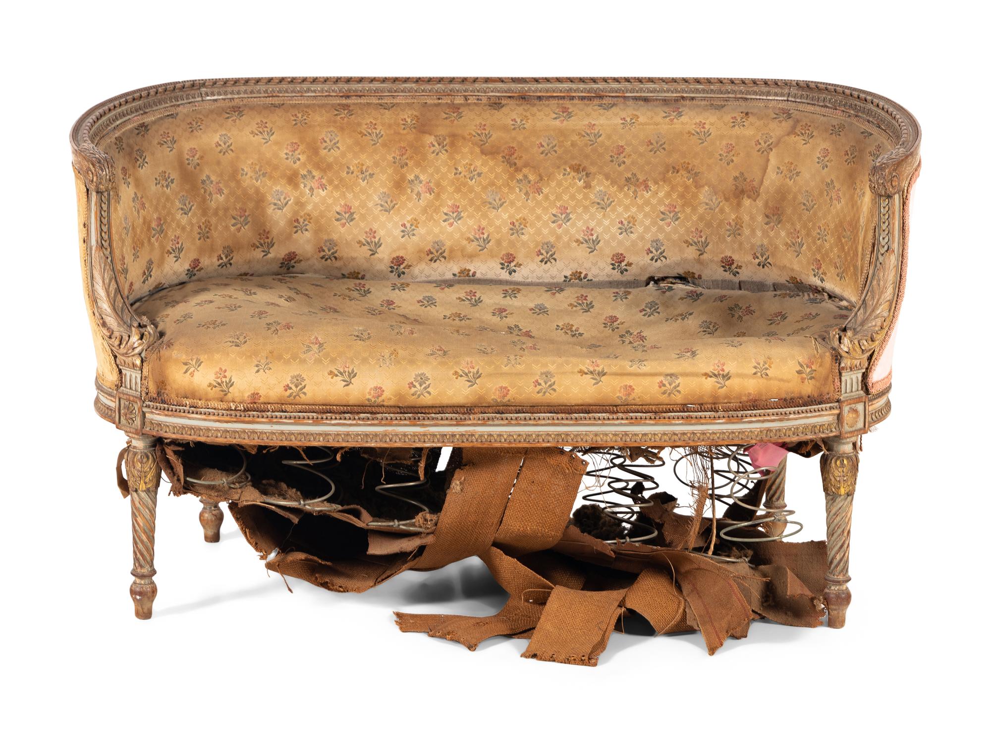 A Louis XVI Style Painted Settee