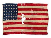 [CIVIL WAR]. 35-star American flag. [ With: ] Partial flags and fragments of flags from the period.