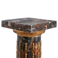 A Pair of Louis XVI Style Gilt Bronze Mounted Marble Pedestals