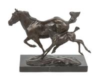 An American Bronze Figural Group Width 11 3/4 inches. — Terry Duen Kelsey (b. 1946)