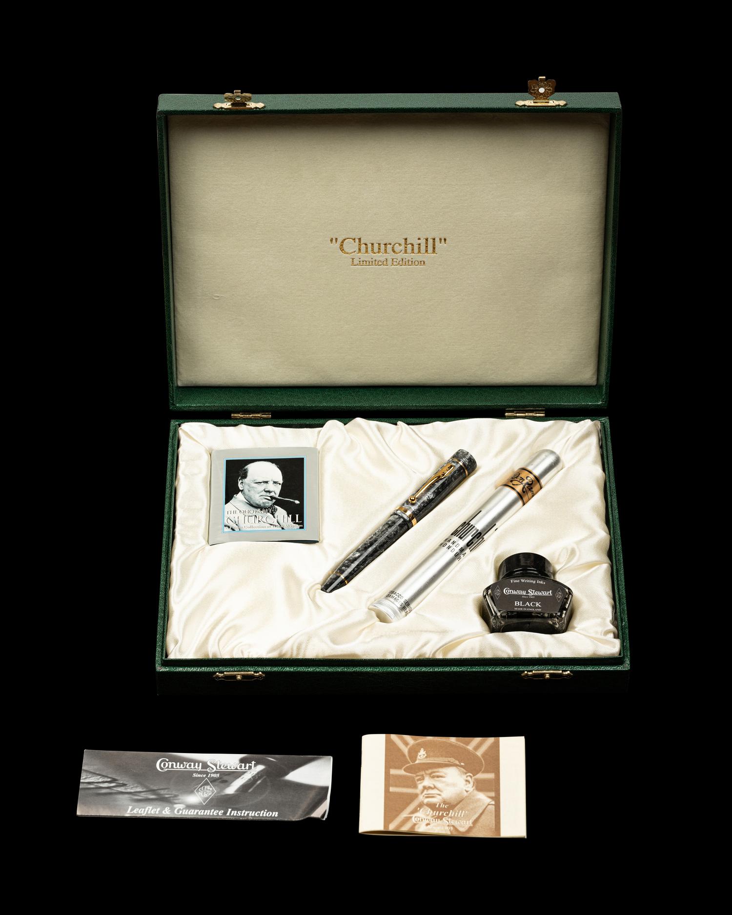 Conway Stewart: Churchill-Grey Limited Edition Fountain Pen and Ink Set