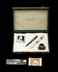 Conway Stewart: Churchill-Grey Limited Edition Fountain Pen and Ink Set